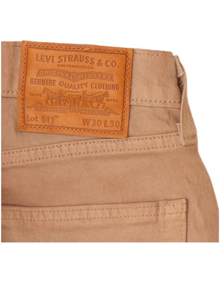 Levi's Masculino 511 Slim Jeans W30 L30 Algodão Bege
