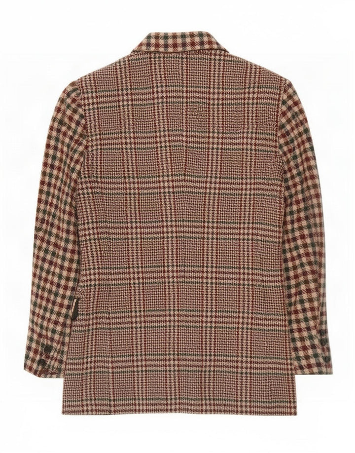 Jaqueta blazer feminina Swish com 3 botões IT 42 lã houndstooth marrom médio