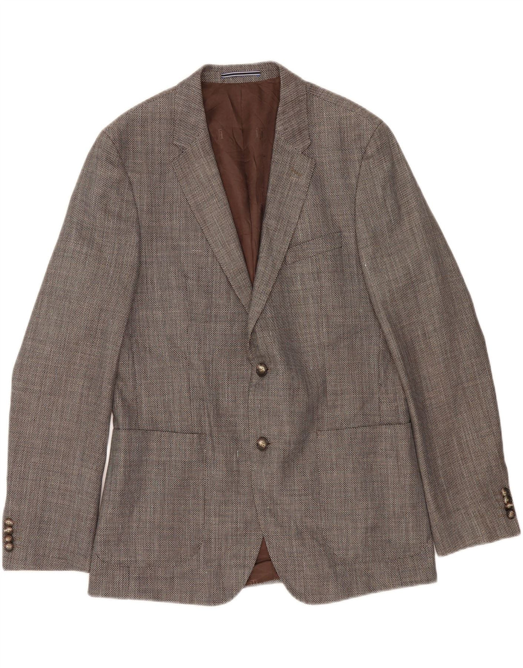 Jaqueta blazer masculina TOMMY HILFIGER sob medida com 2 botões IT 52 XL lã cinza