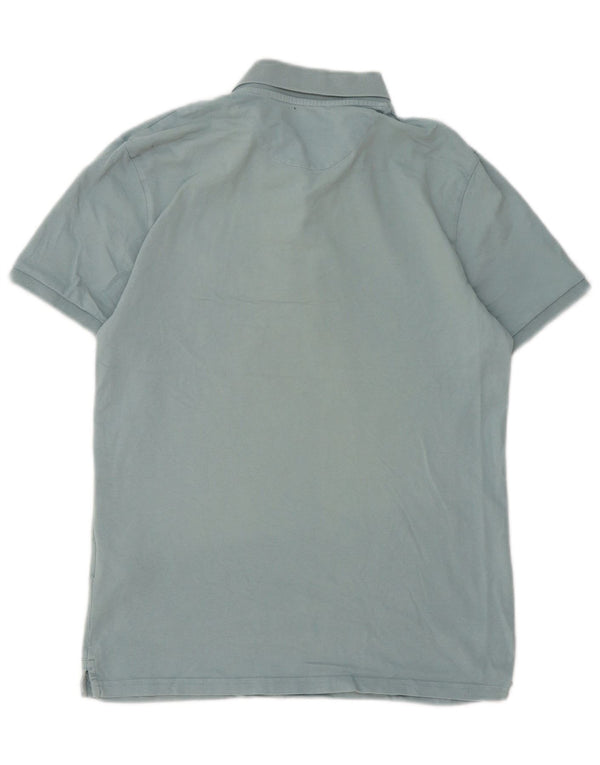 Camisa polo masculina Lyle & Scott de algodão azul médio