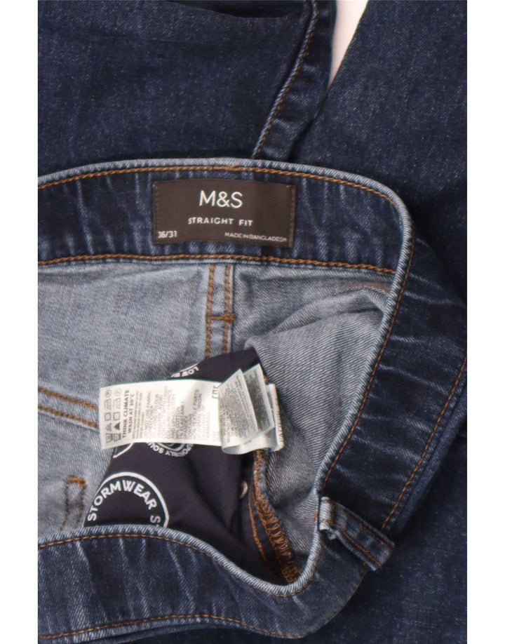 Jeans retos masculinos Marks & Spencer W36 L28 algodão azul marinho