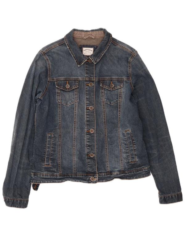Jaqueta jeans feminina Fat Face UK 14 algodão azul médio