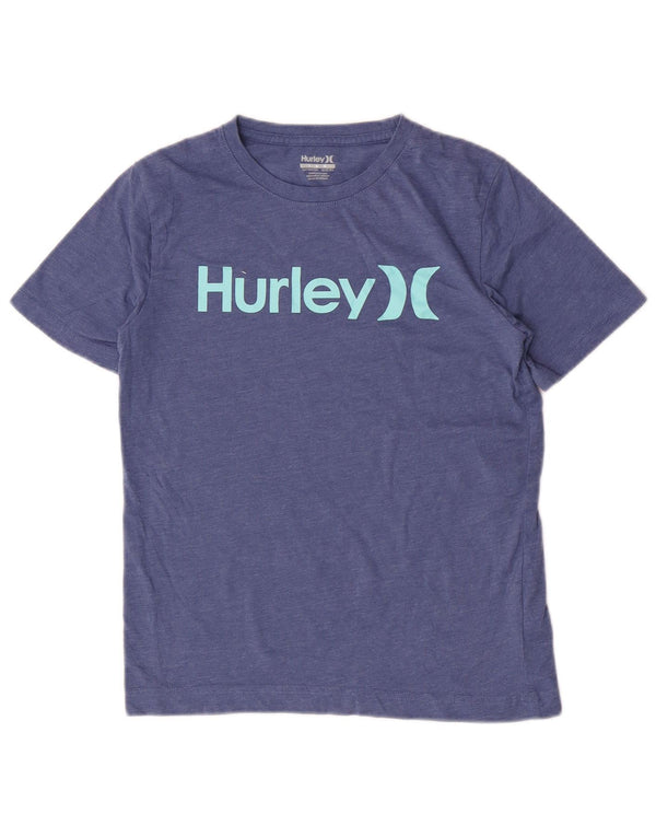 Camiseta gráfica Hurley Boys 12-13 anos grande algodão azul