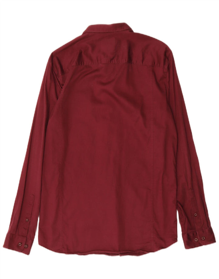 Camisa masculina Jack & Jones tamanho 40 algodão Borgonha médio