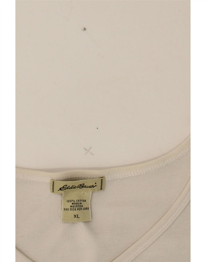 EDDIE BAUER Mens T-Shirt Top XL White Cotton Vintage Eddie Bauer and Second-Hand Eddie Bauer from Messina Hembry 