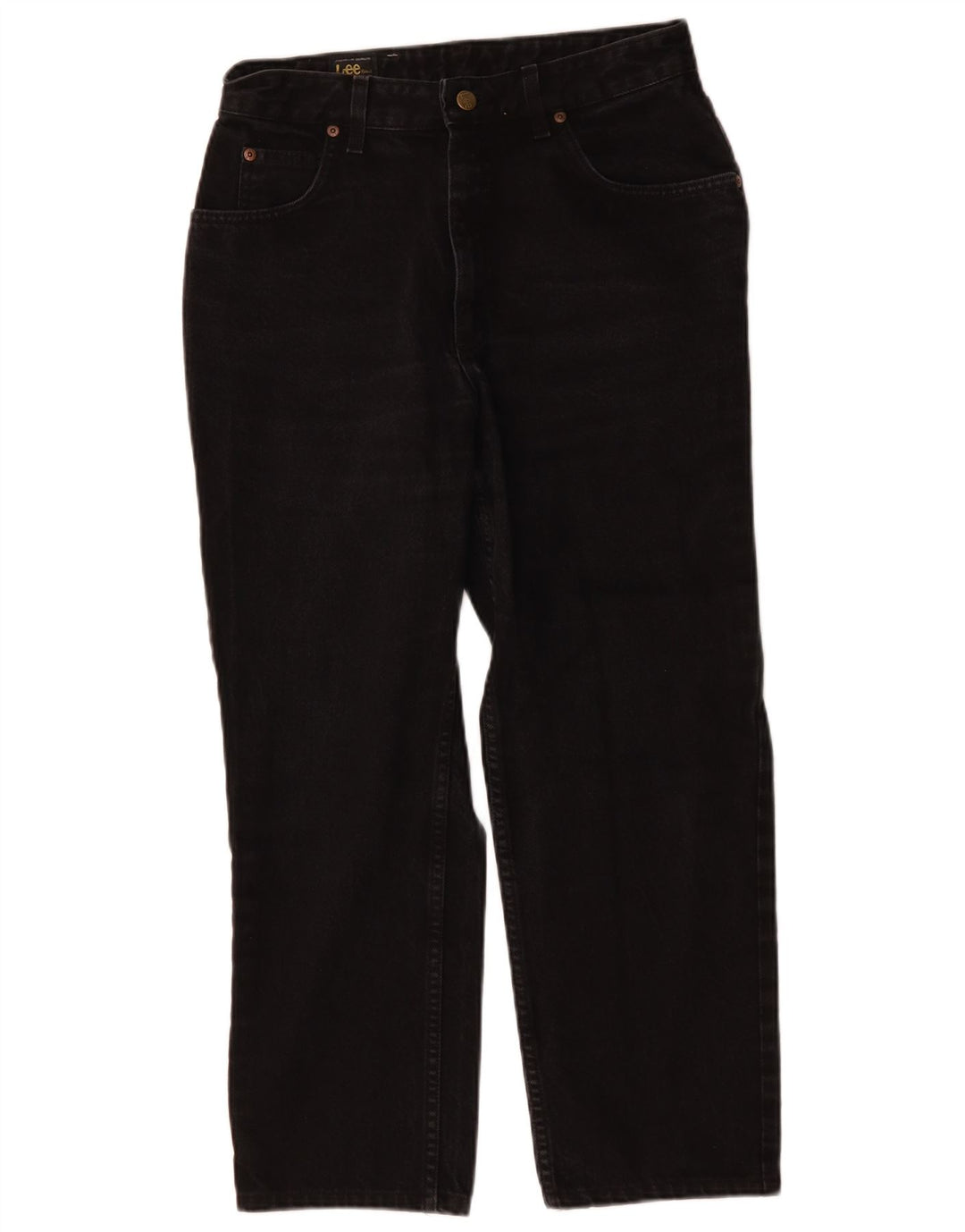 Jeans retos femininos Lee W29 L26 algodão preto