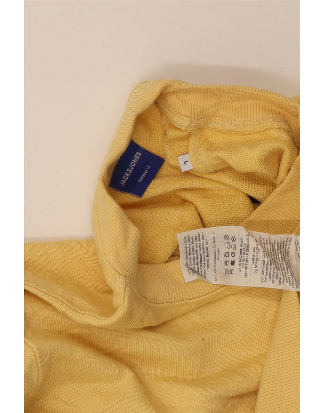 Jack & Jones moletom gráfico masculino jumper grande algodão amarelo