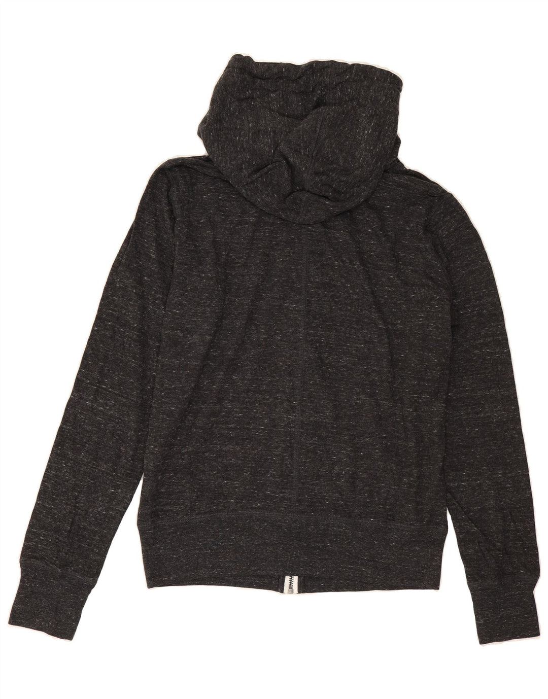 NIKE Womens Zip Hoodie Sweater UK 14 Medium Grey Flecked Cotton Vintage Nike and Second-Hand Nike from Messina Hembry 
