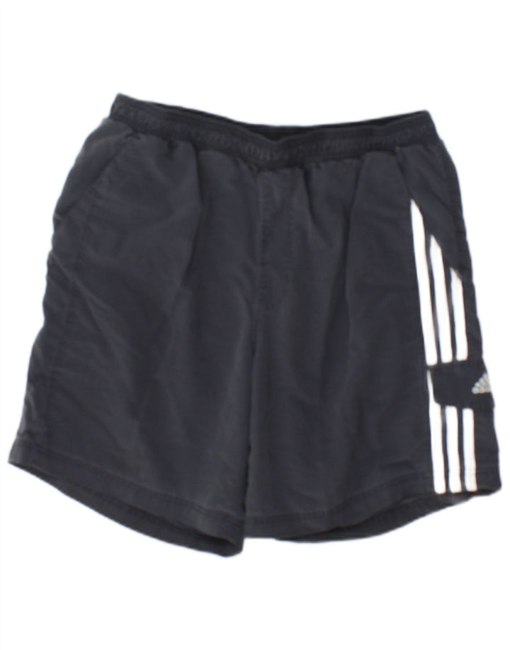 Shorts esportivos masculinos Adidas médio cinza colorblock poliamida