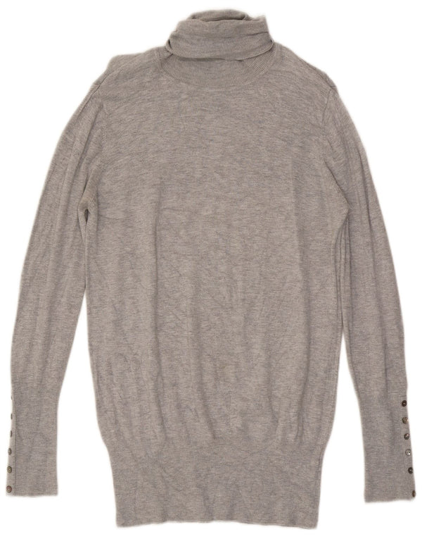 Suéter feminino Zara com gola redonda, Reino Unido 14, grande rayon cinza