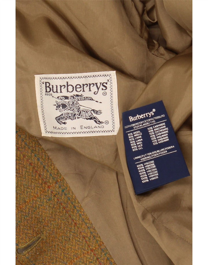 Jaqueta blazer feminina de 2 botões BURBERRY Reino Unido 12 lã xadrez bege médio