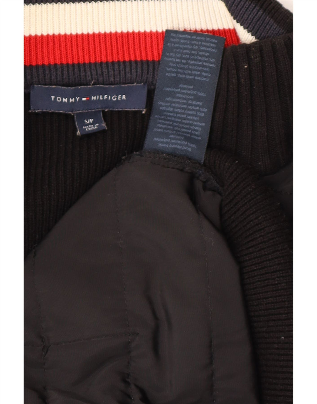 Suéter cardigã feminino TOMMY HILFIGER Reino Unido 10 pequeno poliéster preto