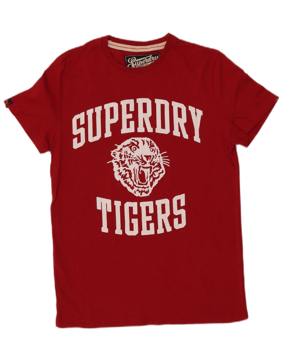 Superdry Camiseta masculina Tigers Graphic Top Médio Algodão Vermelho