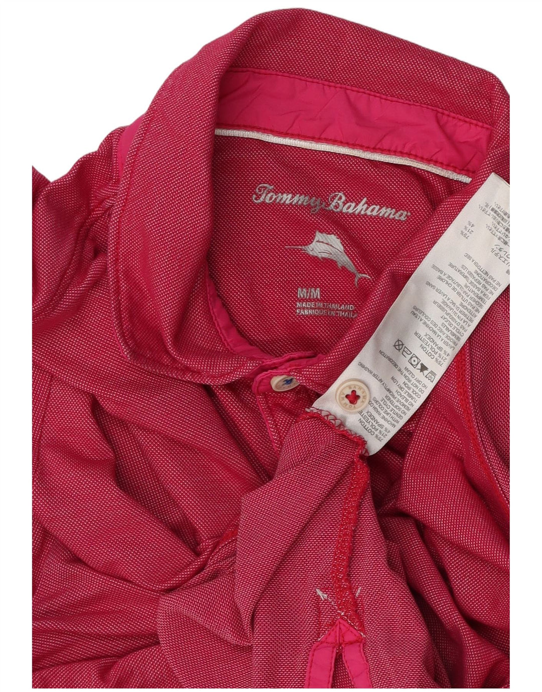 Camisa polo masculina TOMMY BAHAMA algodão rosa médio