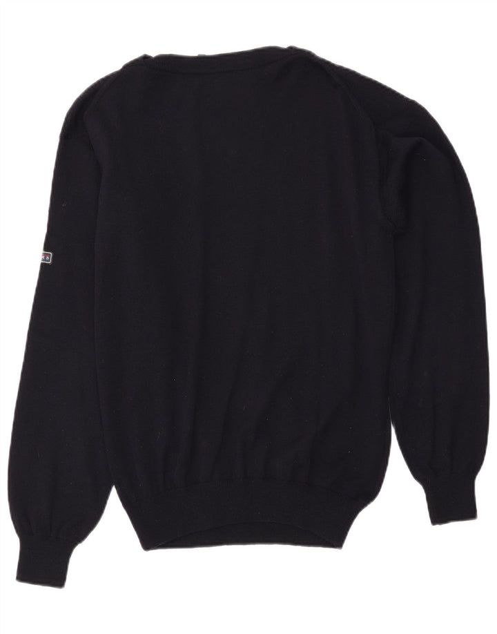 Suéter masculino VINTAGE com gola canoa médio azul marinho