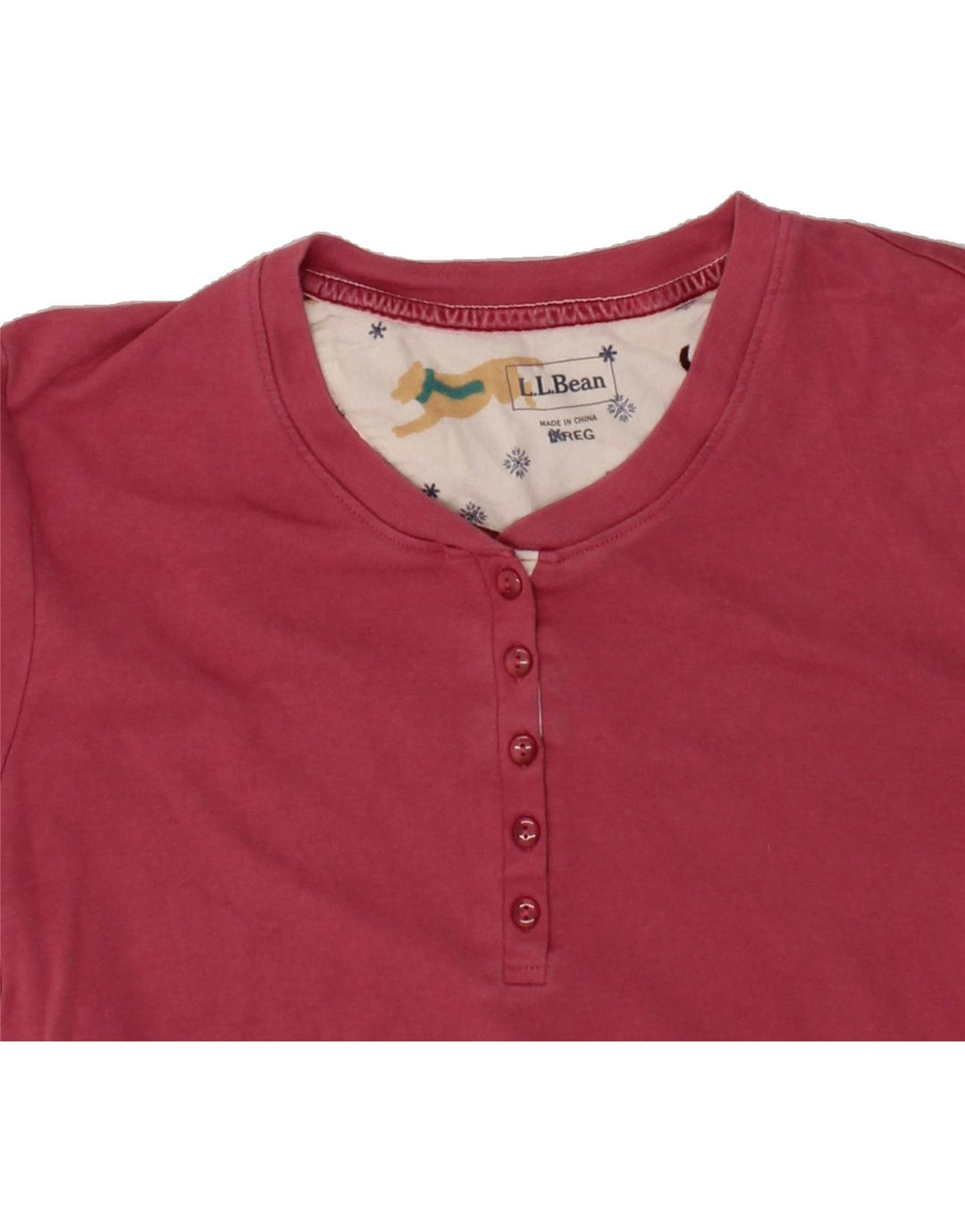 L.L.BEAN Womens T-Shirt Top UK 14 Large Pink Cotton Vintage L.L.Bean and Second-Hand L.L.Bean from Messina Hembry 