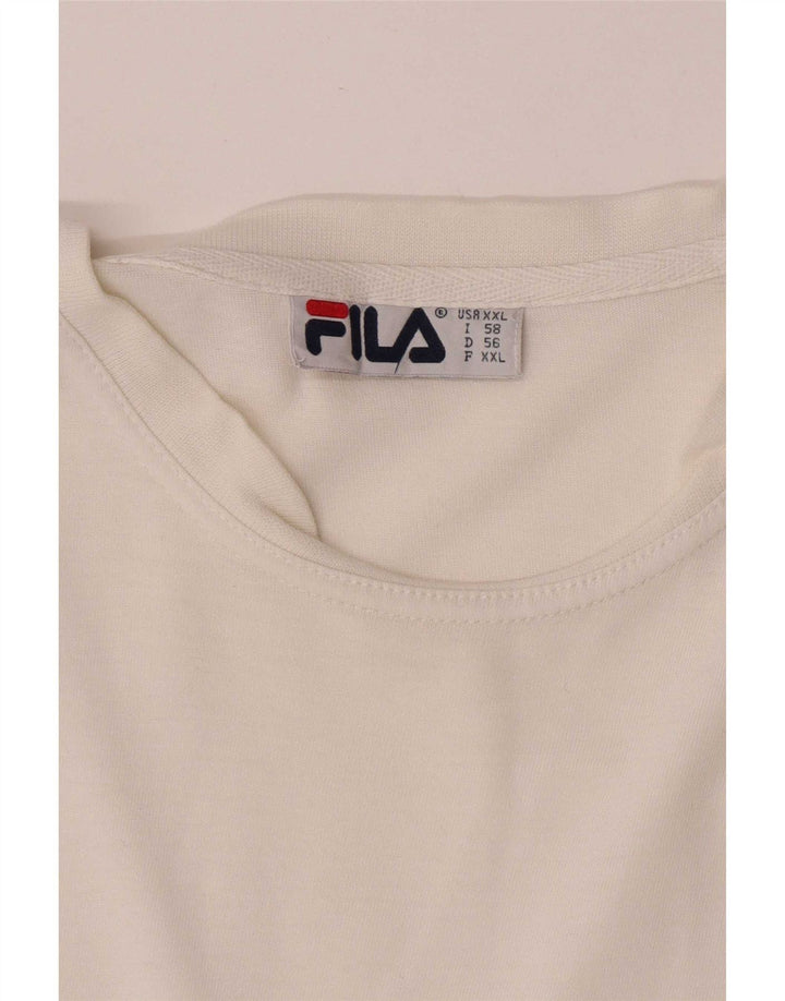 Camiseta masculina Fila Top 2XL algodão branco