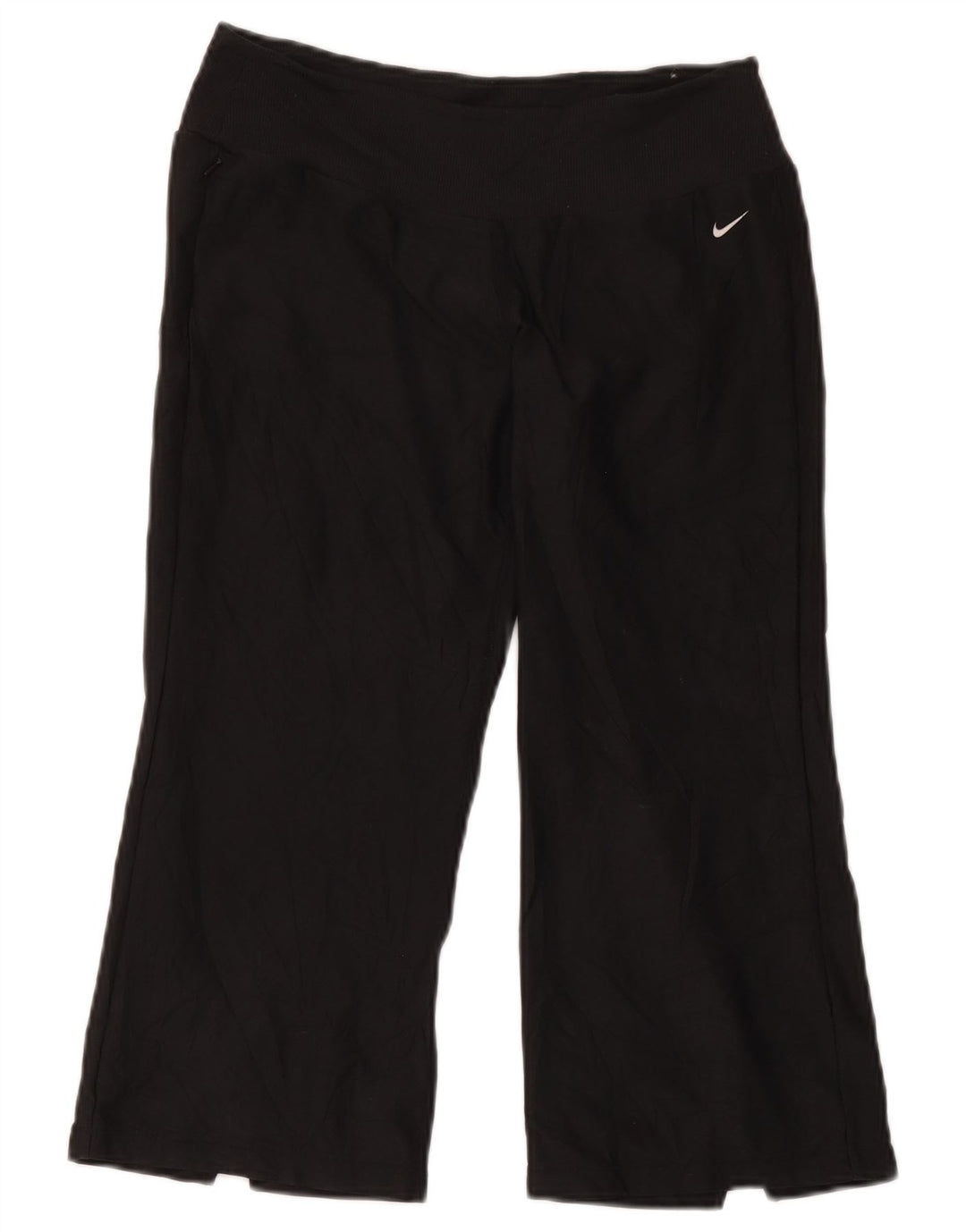Calça de treino Nike feminina Capri EUA 8/10 poliéster preto médio