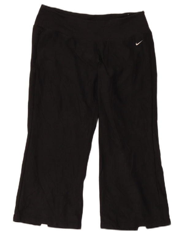 Calça de treino Nike feminina Capri EUA 8/10 poliéster preto médio