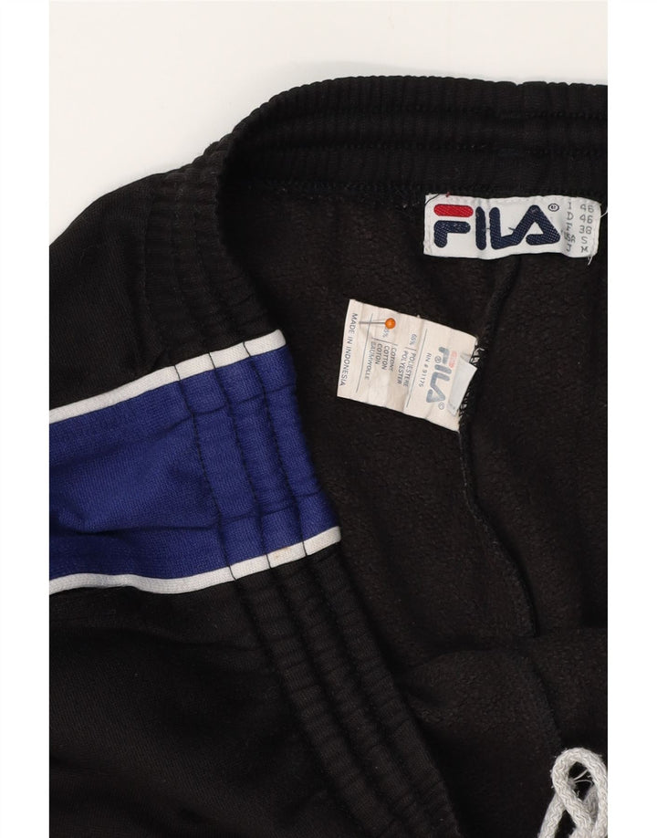 Calça de treino masculina FILA pequena preta colorblock poliéster