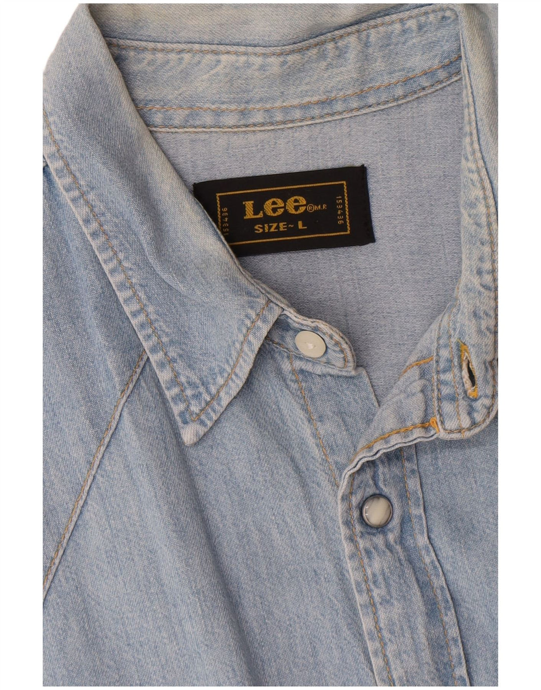 Camisa jeans masculina Lee grande algodão azul