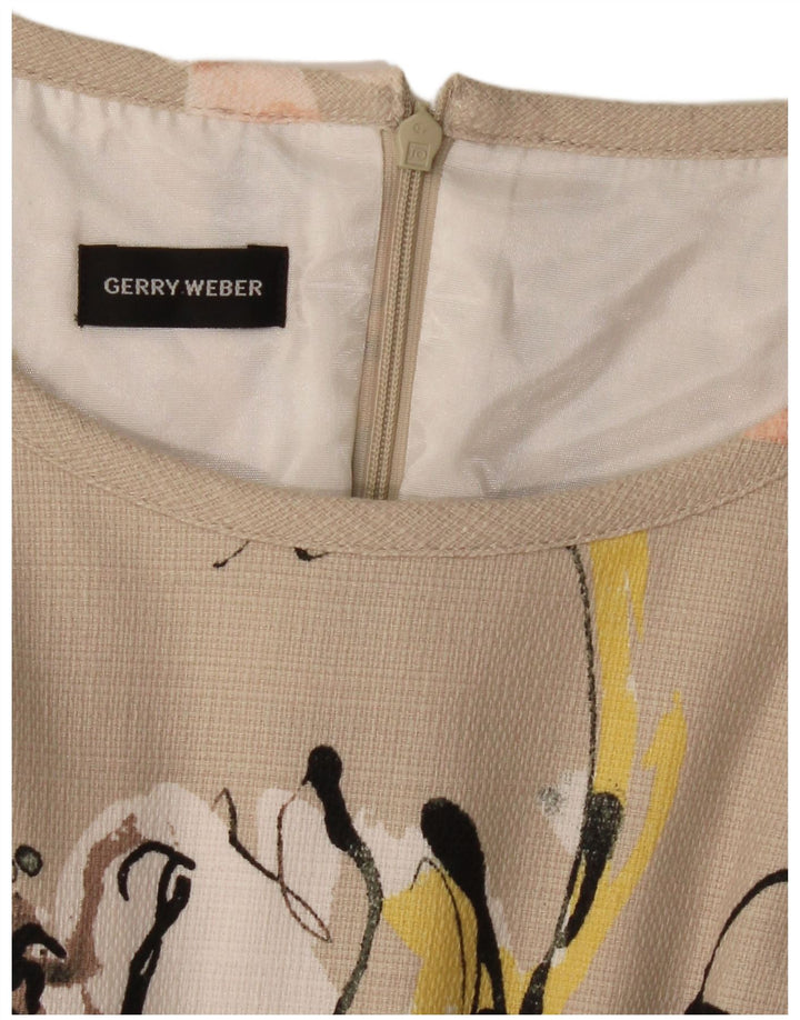 Vestido bainha feminino Gerry Weber UK 12 médio bege floral
