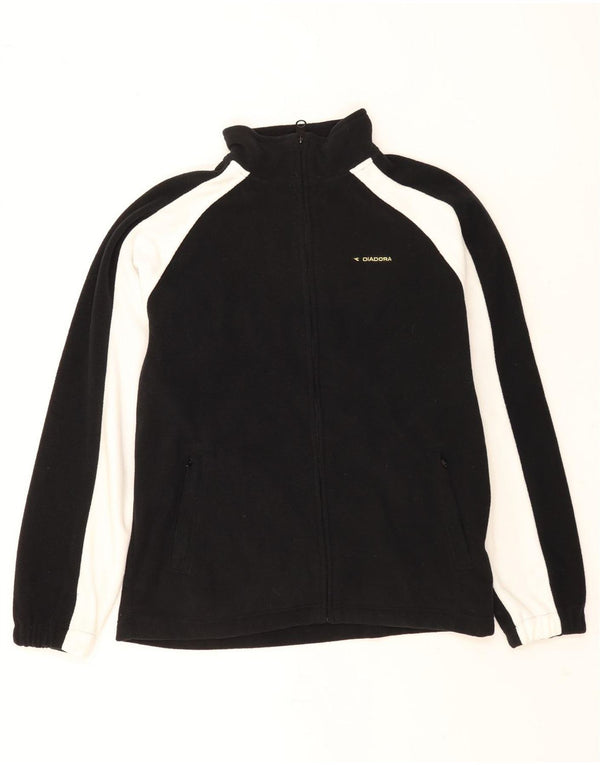 Jaqueta de lã masculina Diadora UK 40 grande poliéster preto Colourblock