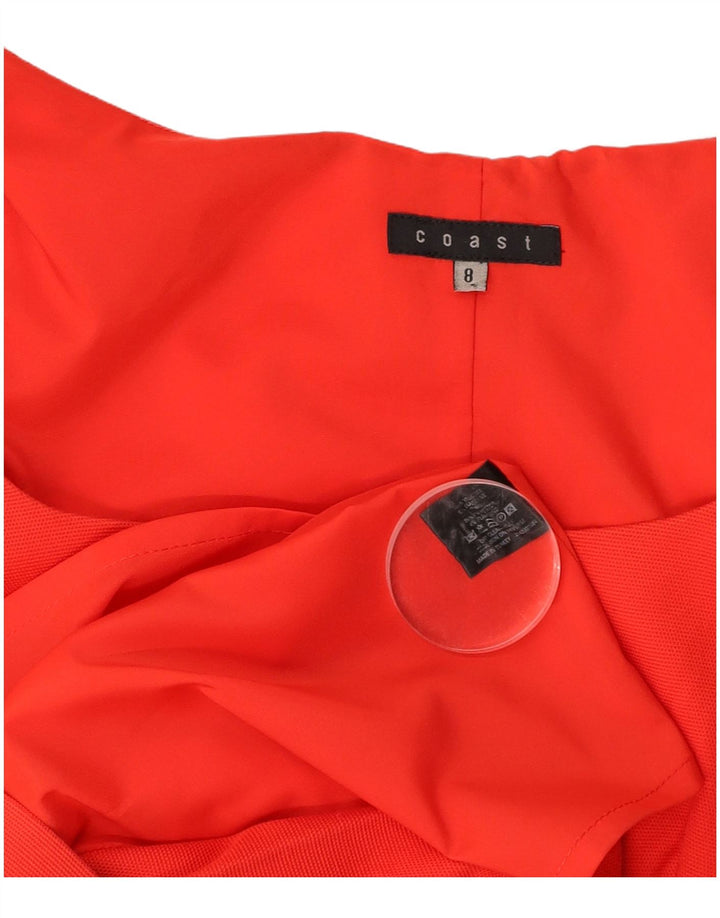 Vestido feminino COAST com bainha UK 8 pequeno algodão vermelho
