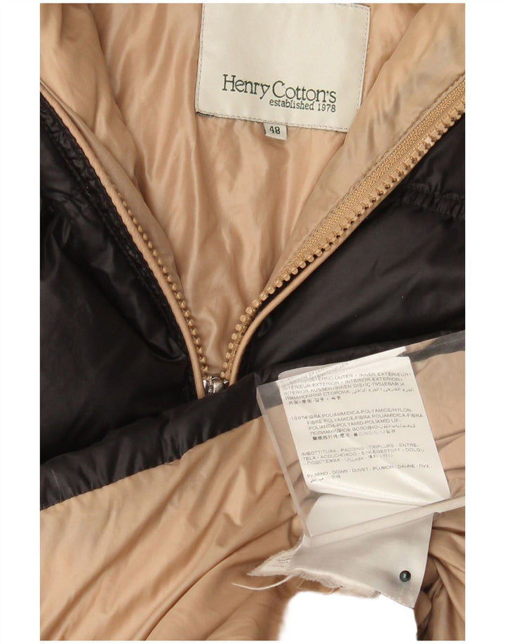 Casaco acolchoado com capuz feminino Henry Cottons IT 48 XL preto poliamida