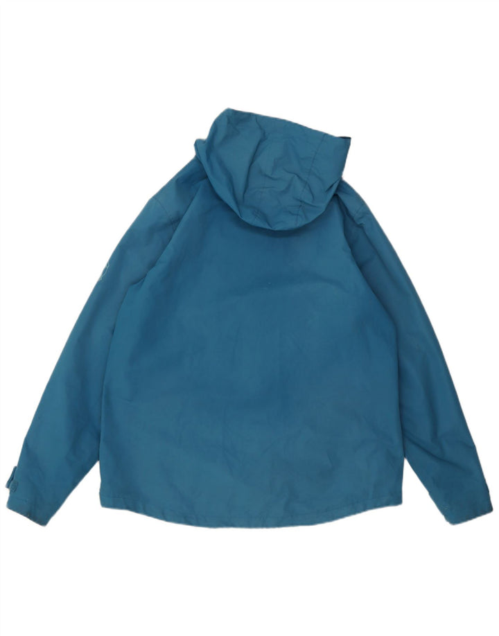Jaqueta corta-vento feminina com capuz Weird Fish Reino Unido 14 grande listrada azul