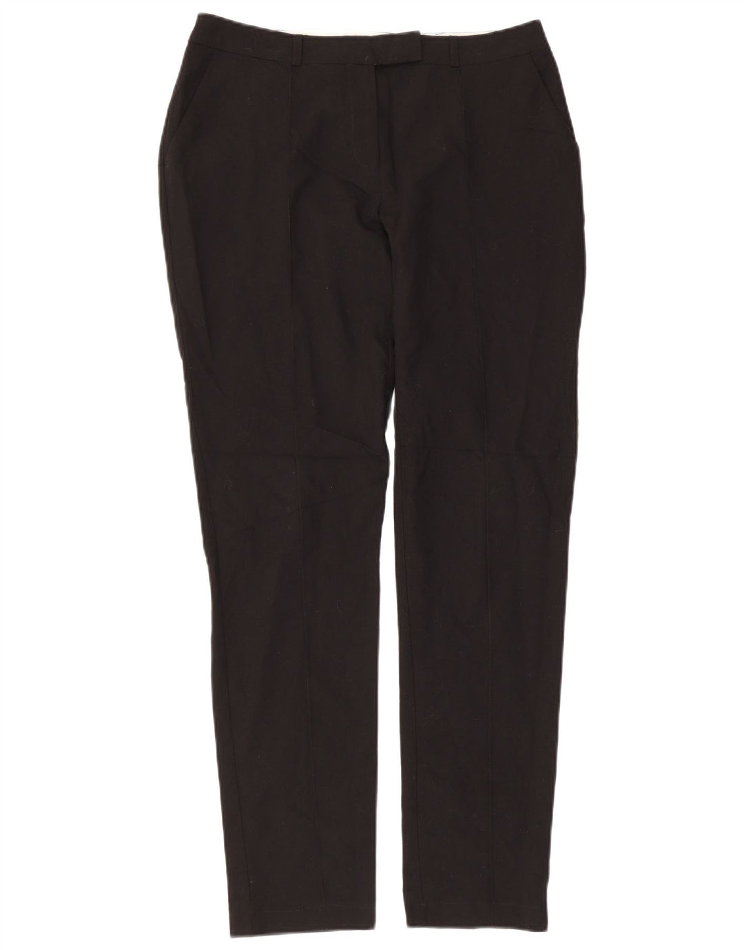 Calça feminina de terno reto TOPSHOP Reino Unido 10 pequeno W32 L29 poliéster preto