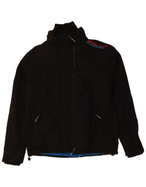 Superdry Mens Windcheater Windbreaker Jacket UK 40 Large Black Modern