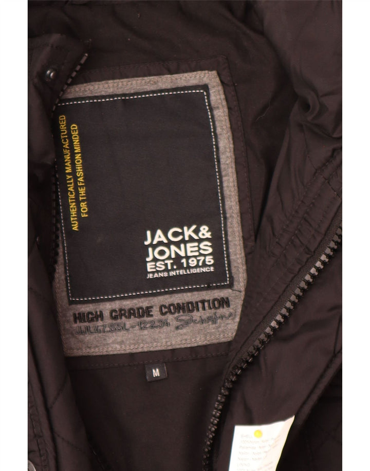 Jaqueta militar acolchoada masculina Jack & Jones Reino Unido 38 nylon preto médio