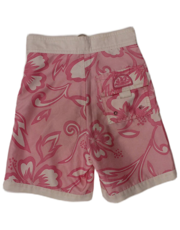 Shorts de natação Sundek para meninas 11-12 anos rosa floral poliéster