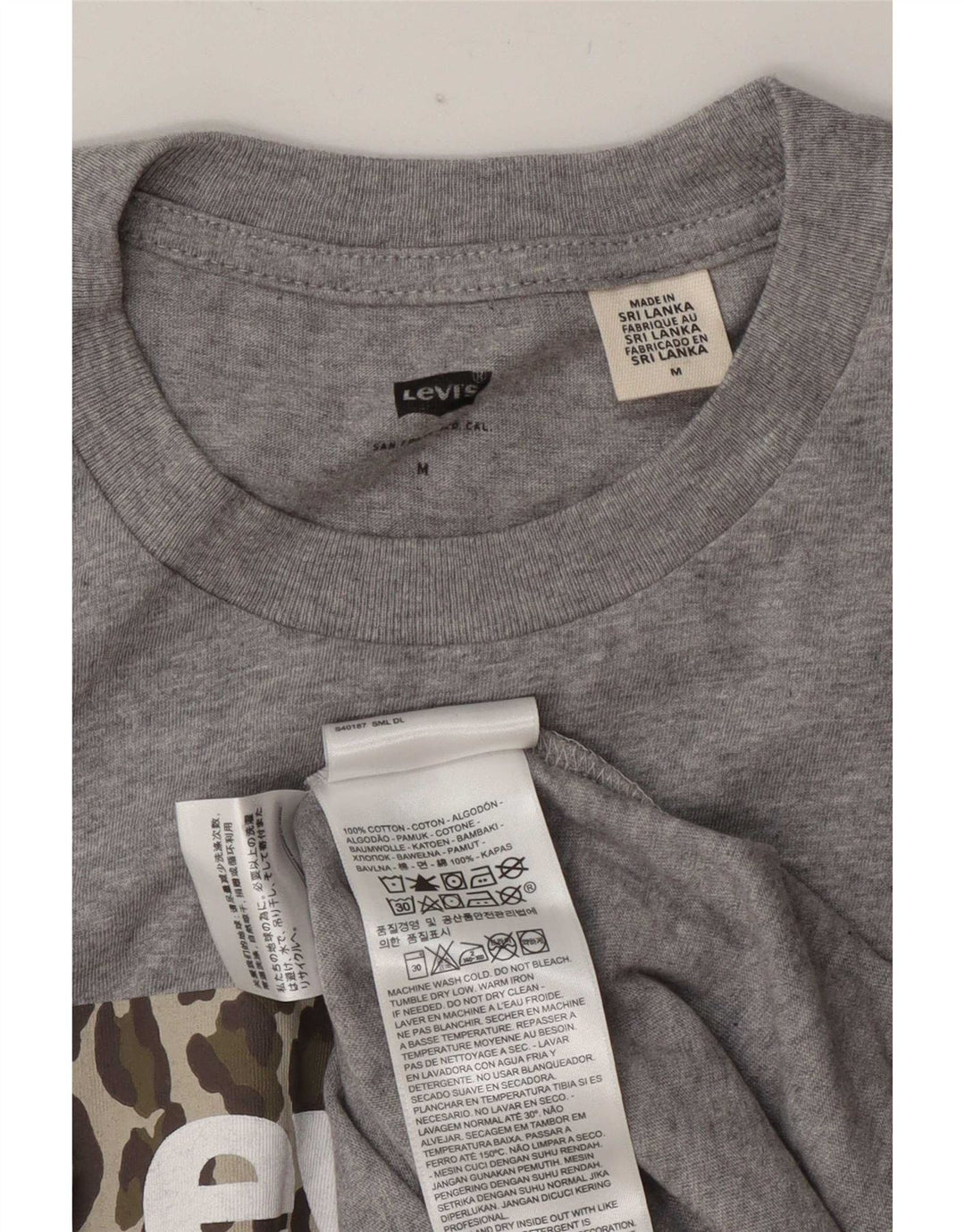 Camiseta masculina gráfica Levi's Top cinza médio algodão