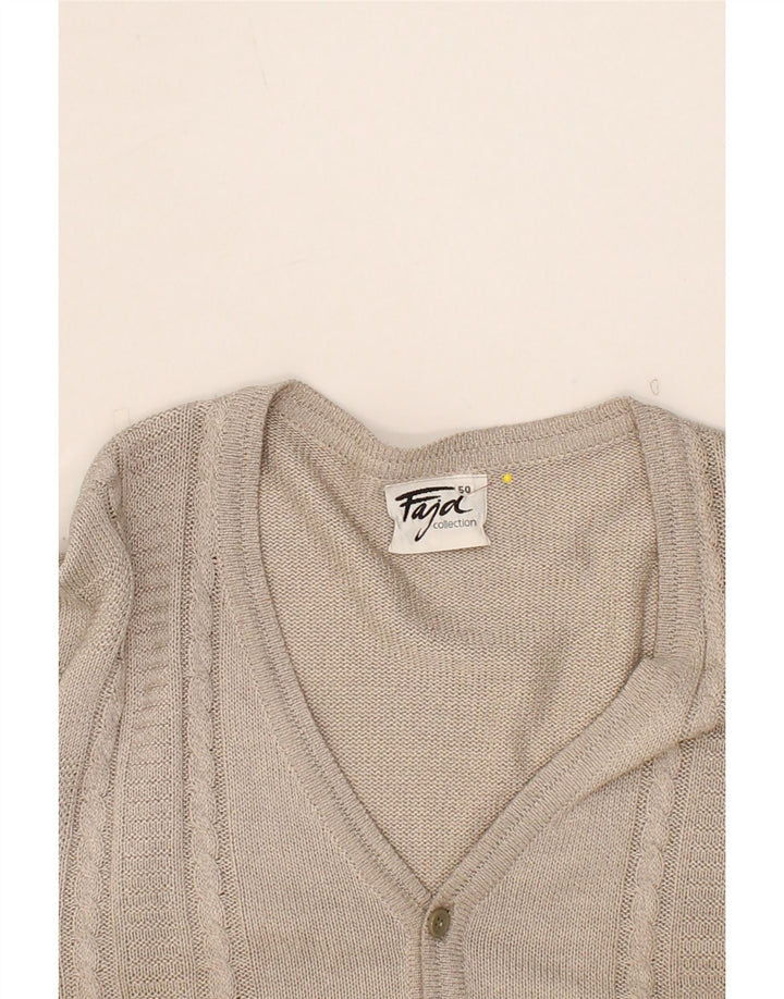 VINTAGE Womens Cardigan Sweater IT 50 XL Beige Cotton Vintage Vintage and Second-Hand Vintage from Messina Hembry 