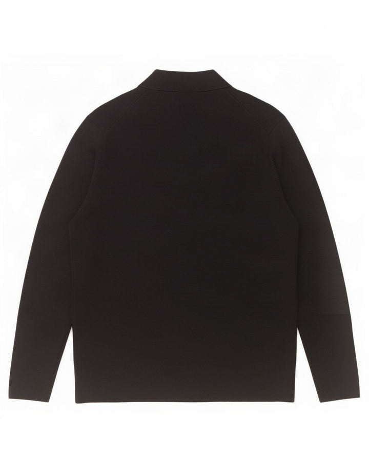 Cos Suéter Cardigan Masculino Grande Lã Preta