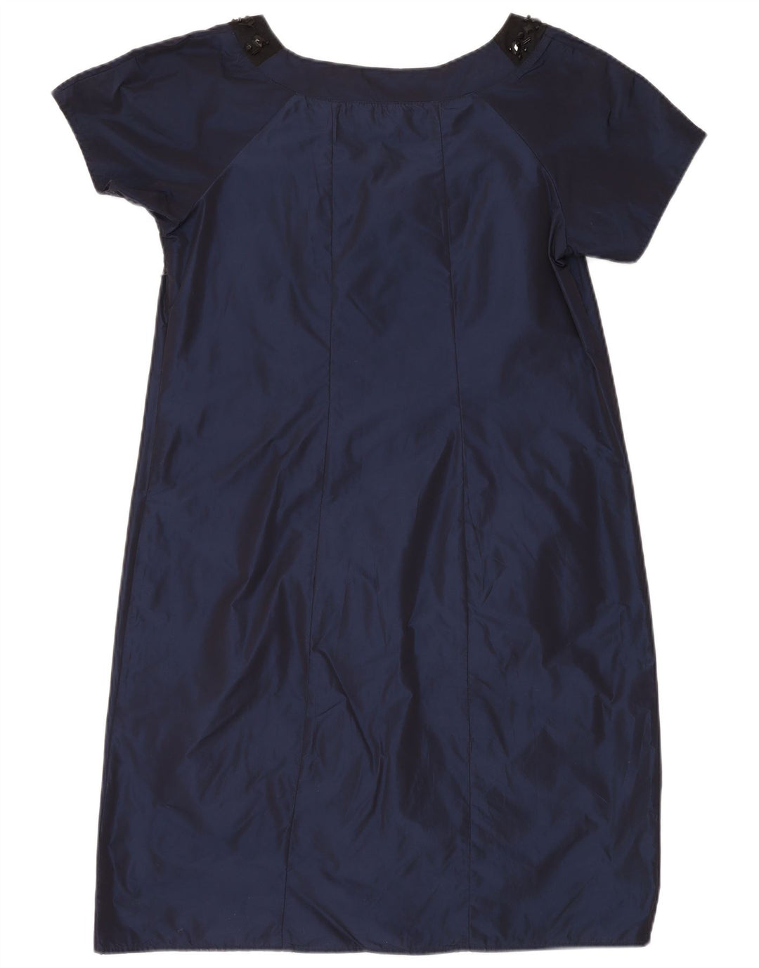 Vestido feminino FIORELLA RUBINO UK 14 grande poliéster azul marinho