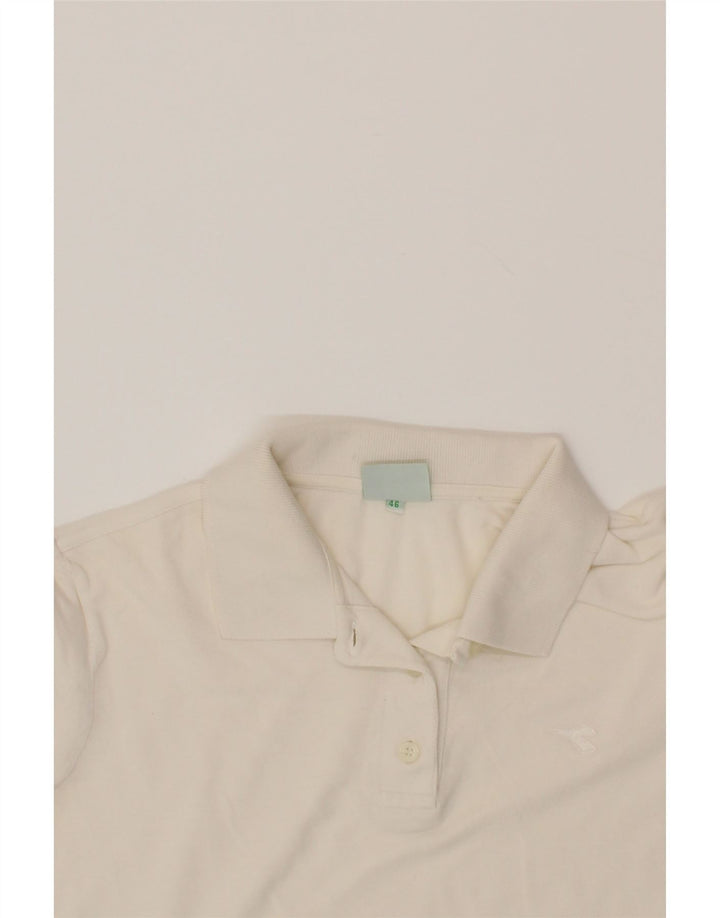 DIADORA Womens Polo Shirt IT 46 Large White Cotton Vintage Diadora and Second-Hand Diadora from Messina Hembry 
