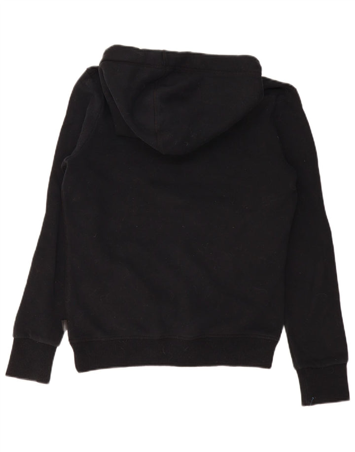 Superdry feminino gráfico moletom com capuz UK 12 médio algodão preto