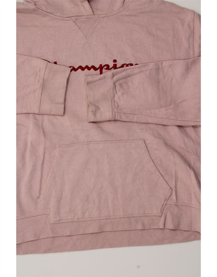 CHAMPION Womens Graphic Hoodie Jumper UK 18 XL Pink Cotton Vintage Champion and Second-Hand Champion from Messina Hembry 