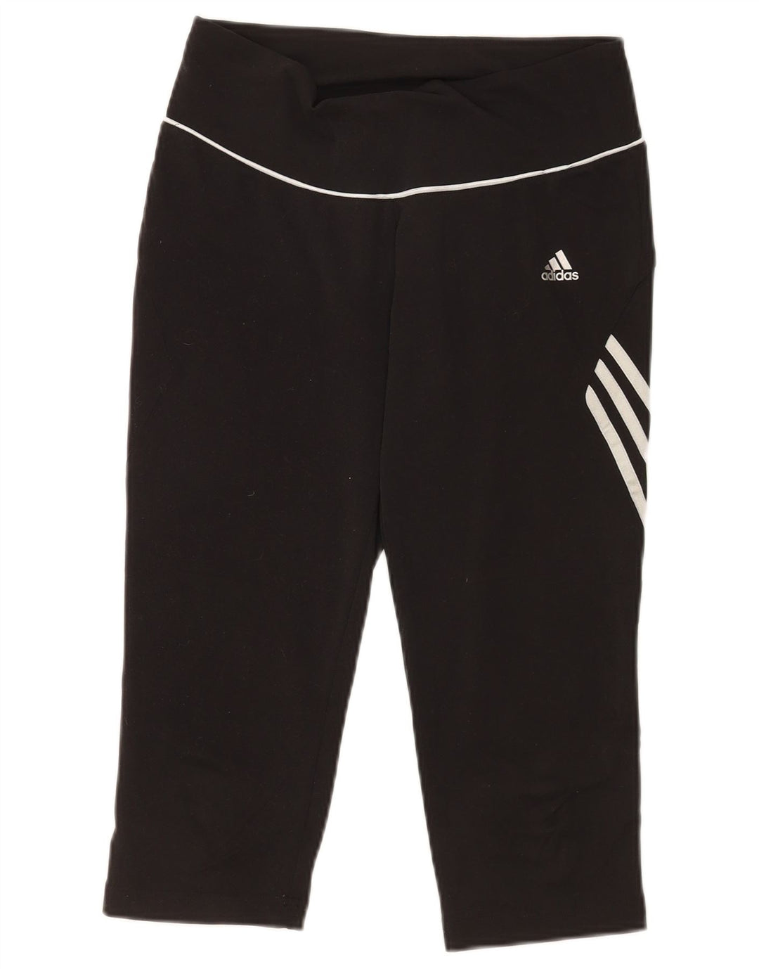 Adidas Womens Capri Leggings UK 14 Médio Preto Poliéster Esportes