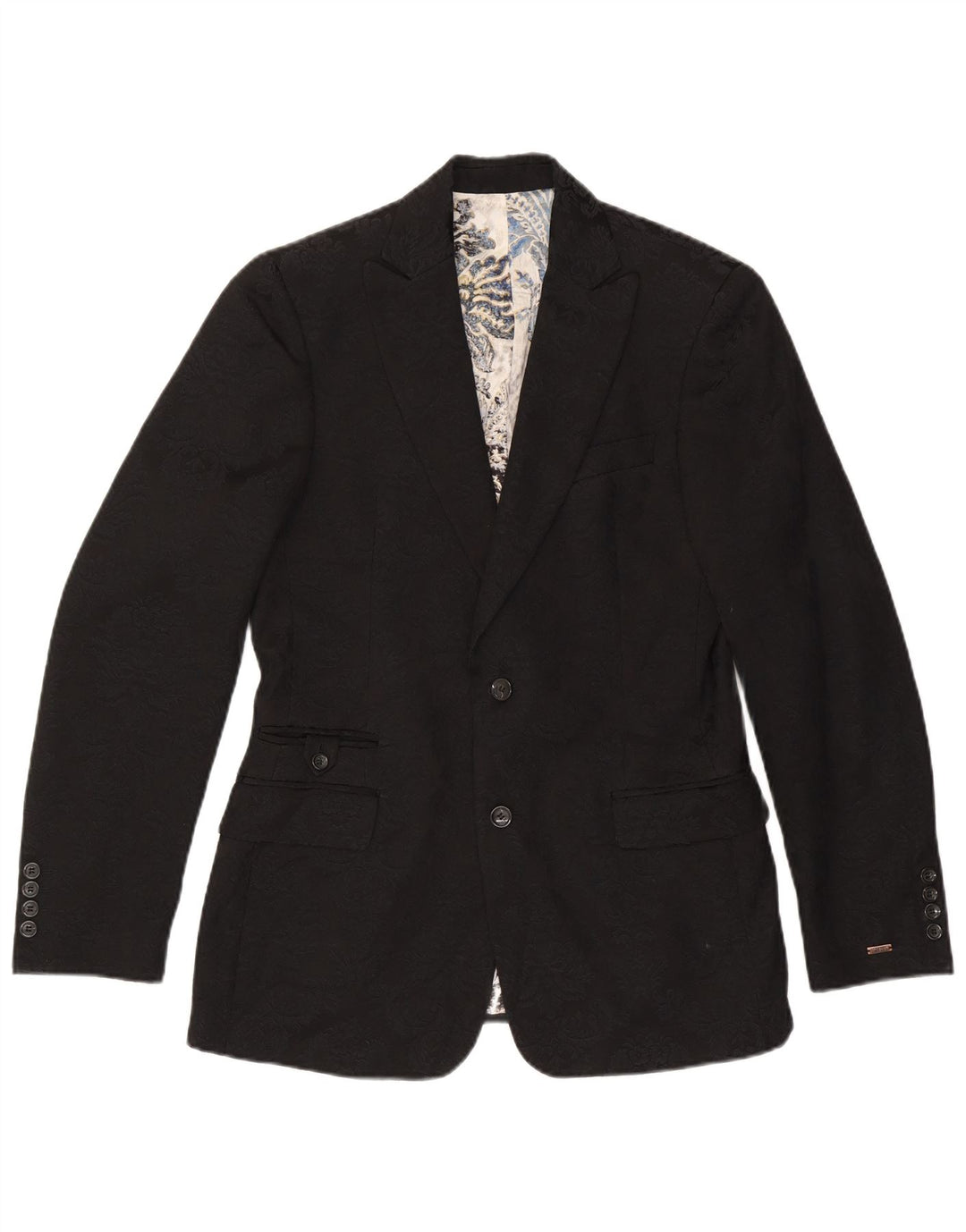 Jaqueta Blazer Masculina Just Cavalli com 2 Botões Reino Unido 38 Médio Preto