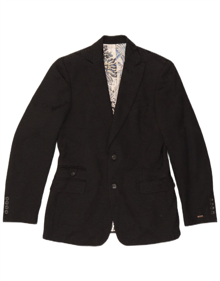 Jaqueta Blazer Masculina Just Cavalli com 2 Botões Reino Unido 38 Médio Preto