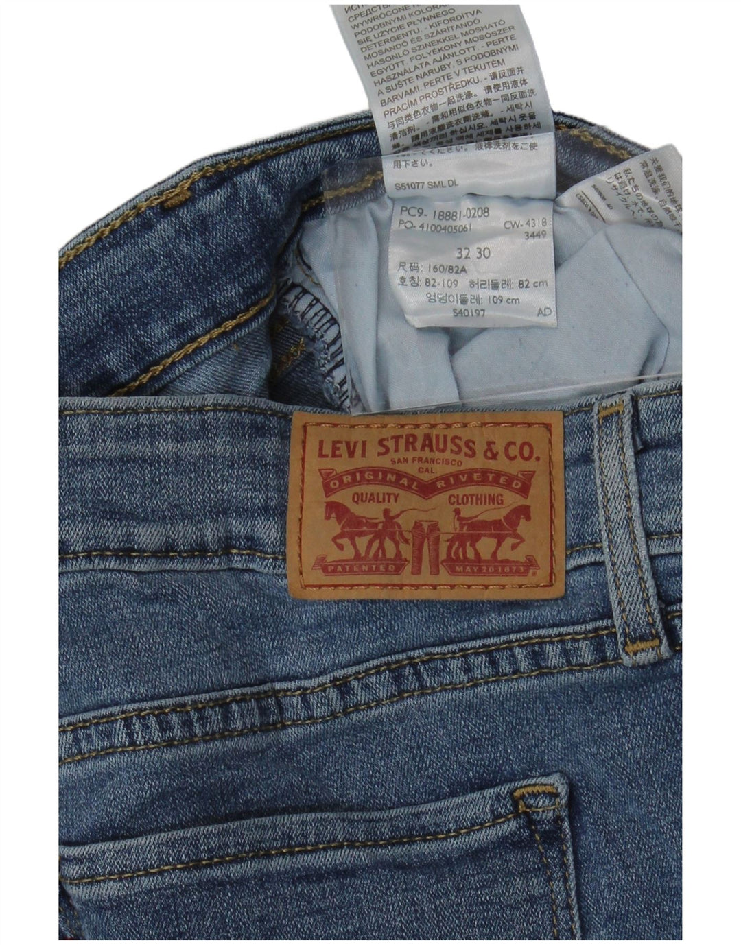 Calça jeans feminina Levi's 711 skinny W32 L30 azul algodão