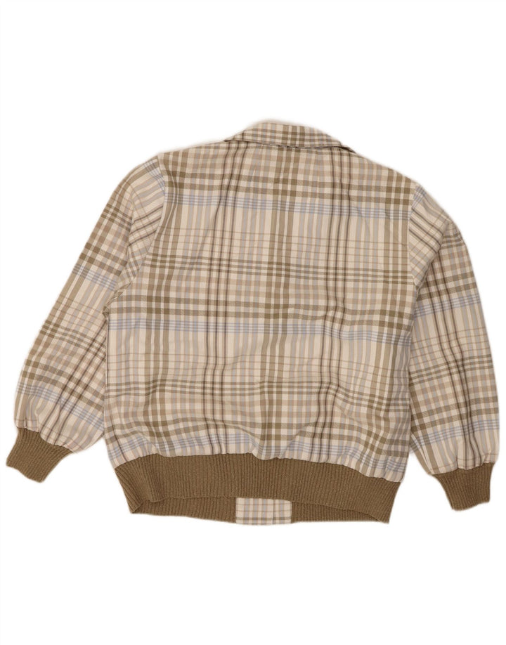 Jaqueta bomber feminina vintage IT 44 poliéster xadrez verde médio