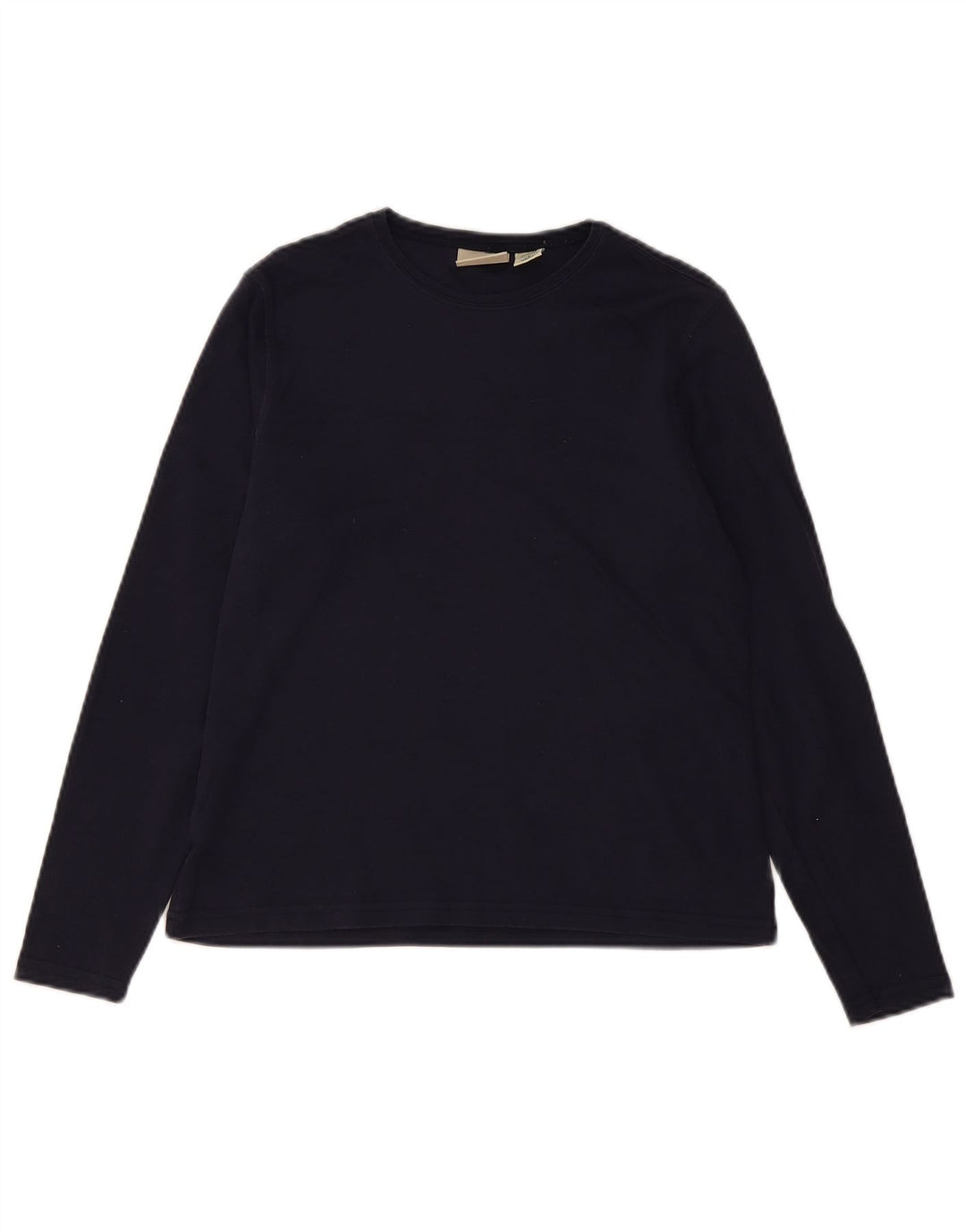 L.L.BEAN Top feminino de manga comprida Reino Unido 10 pequeno algodão azul marinho