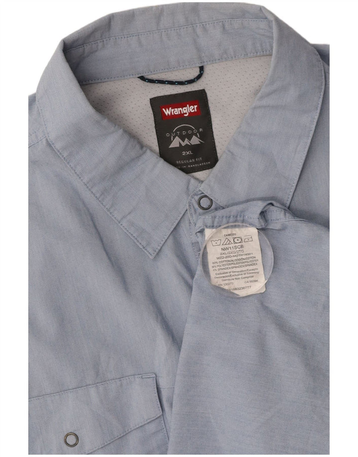 Camisa masculina de manga curta WRANGLER regular fit 2XL algodão azul