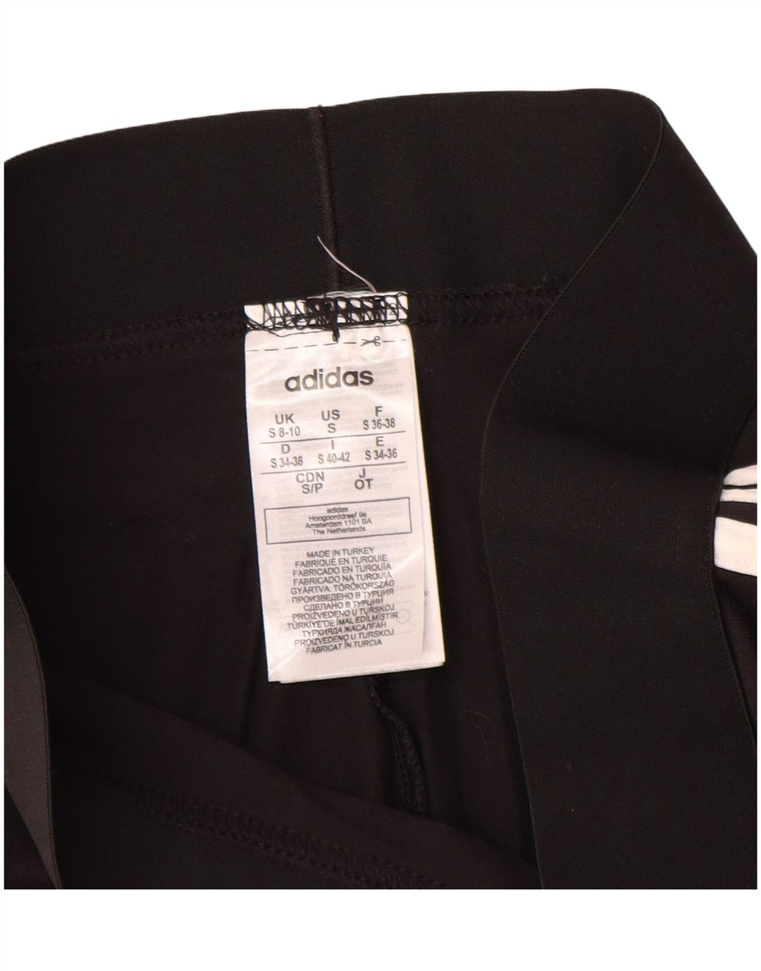 ADIDAS Womens Leggings UK 8/10 Pequeno Algodão Preto