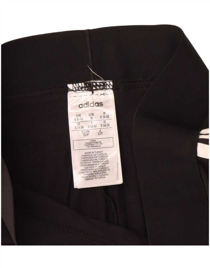 ADIDAS Womens Leggings UK 8/10 Pequeno Algodão Preto